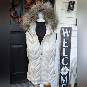 Eddie Bauer down hooded vest, S